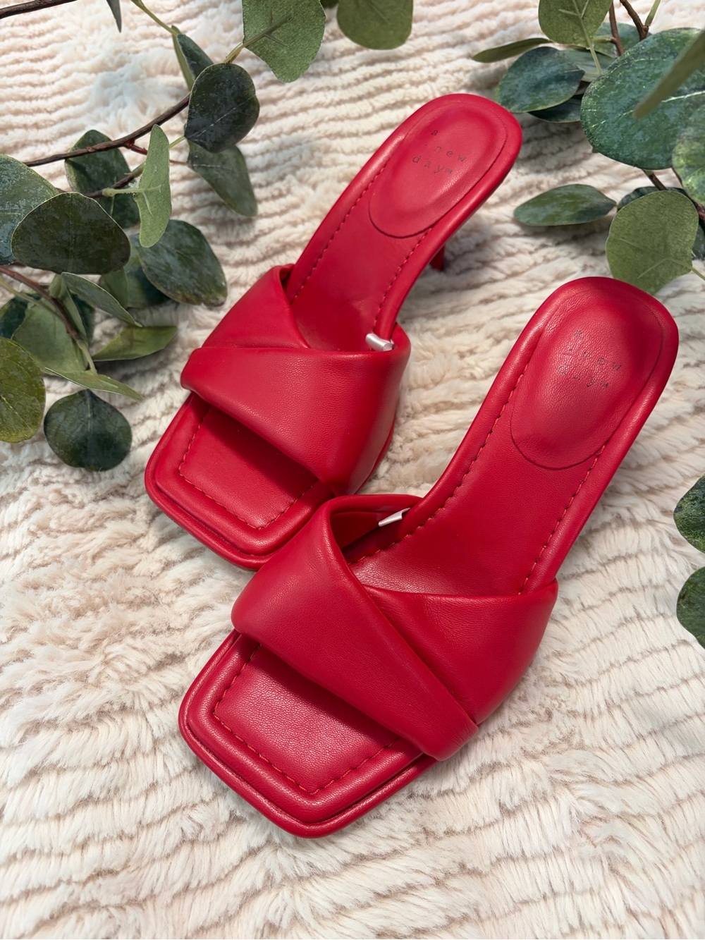 A New Day Red Women's Slide Heels - size 7